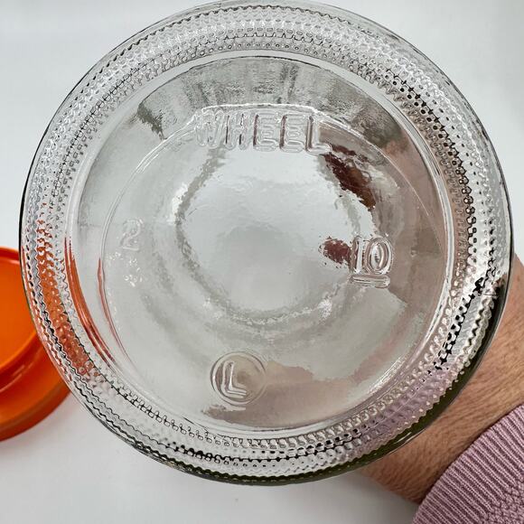 Vintage Anchor Hocking Orange Juice Jar With Lid Carafe 1970s Kitchen Canister - Picture 6 of 8